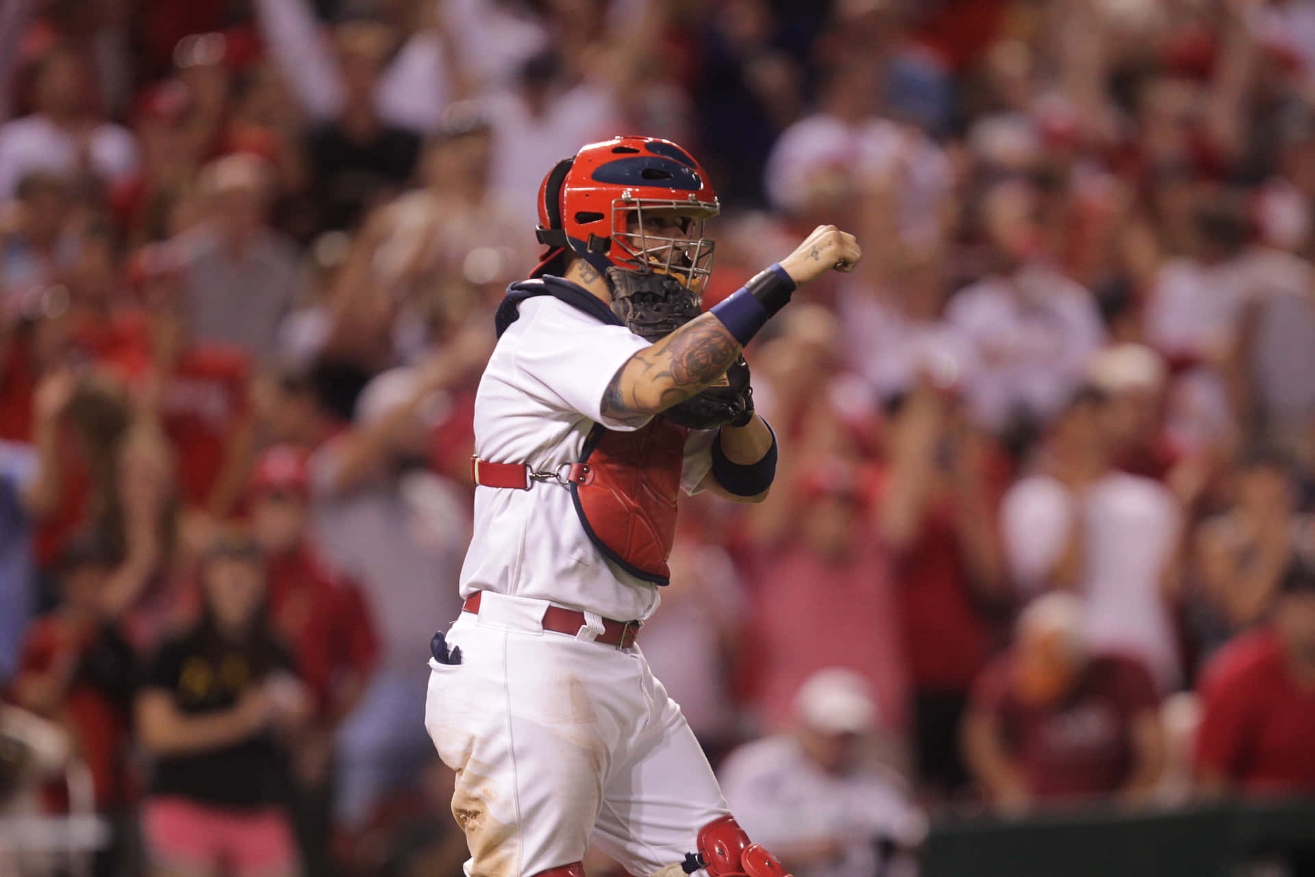 A Baseball Player Is Celebrating With His Team Background