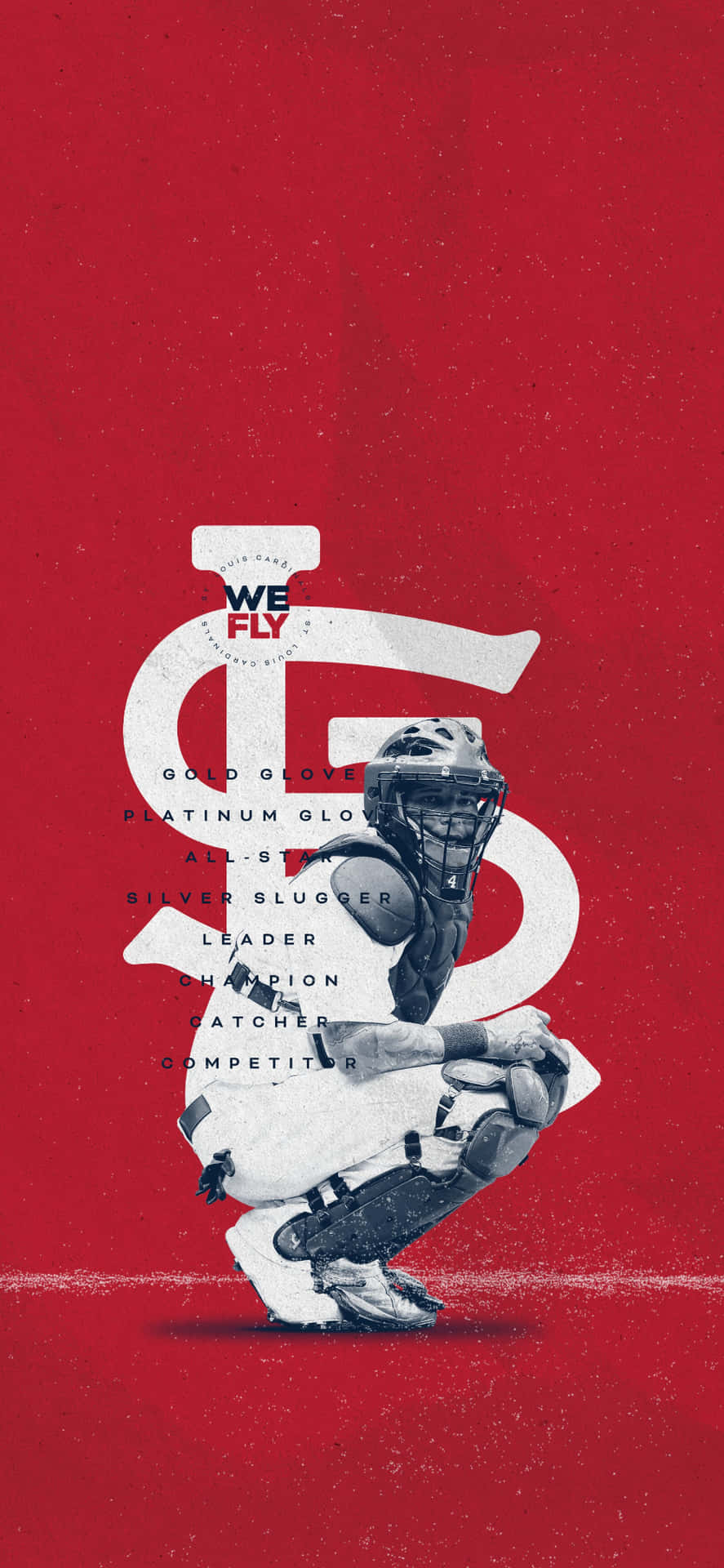 A Baseball Player Is Kneeling Down In Front Of A Red Background Background