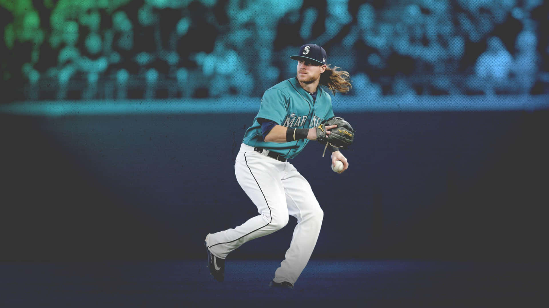 A Baseball Player Is Running With A Ball In His Hands Background