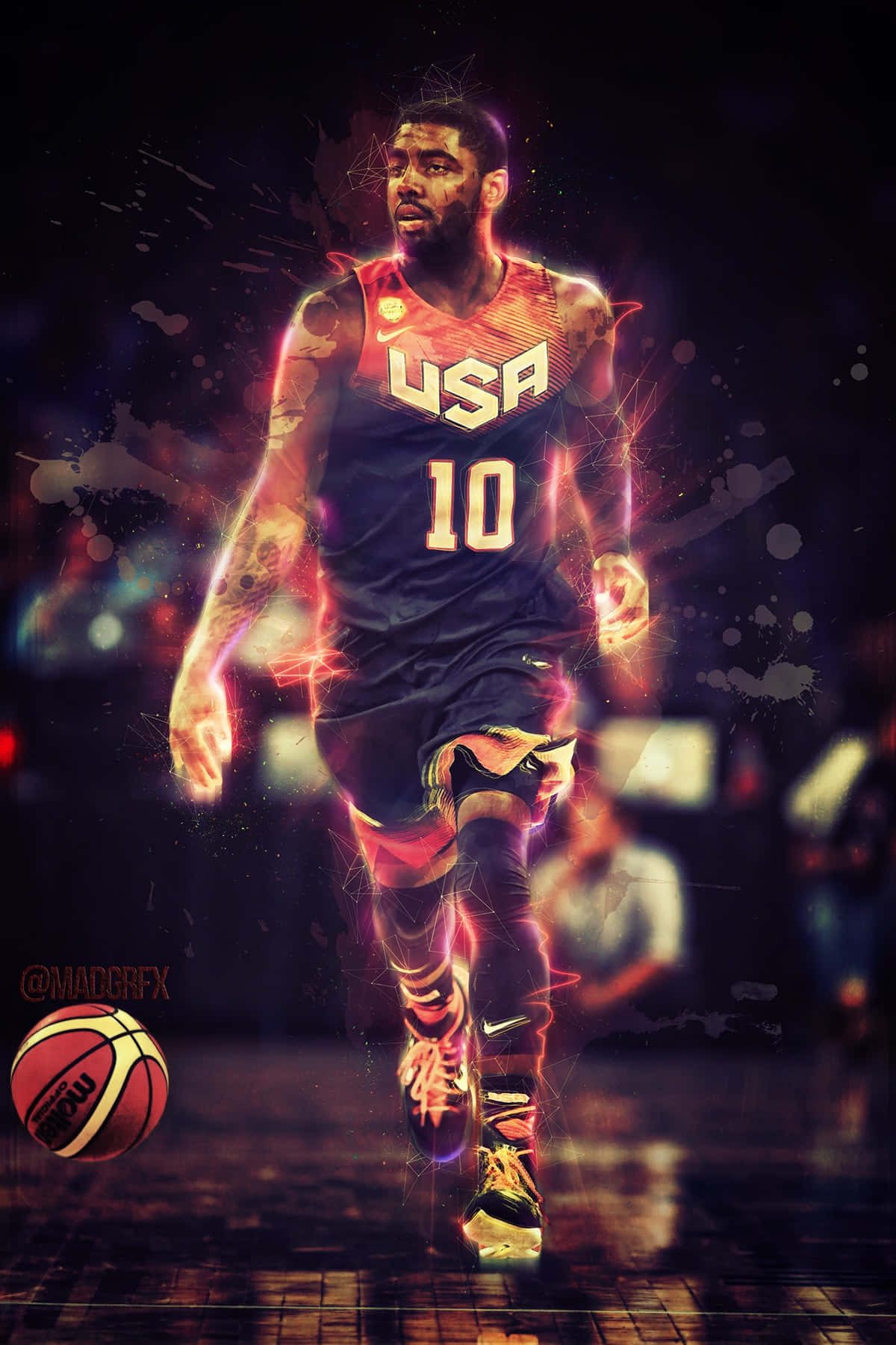 A Basketball Player In A Red Uniform Background