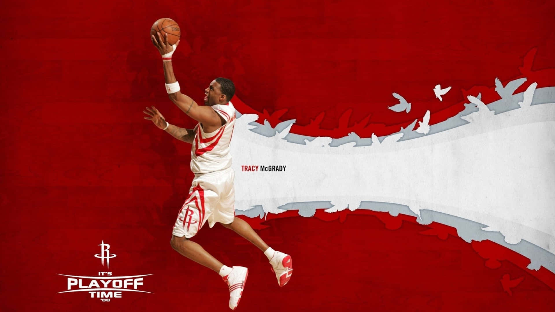 A Basketball Player Is Dribbling In The Air Background