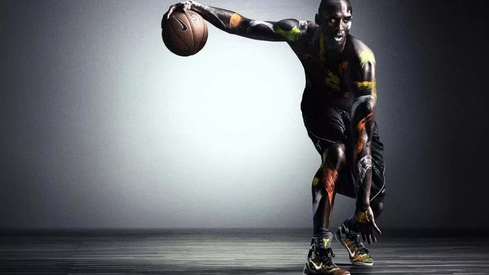 A Basketball Player Is Holding A Ball In His Hands Background