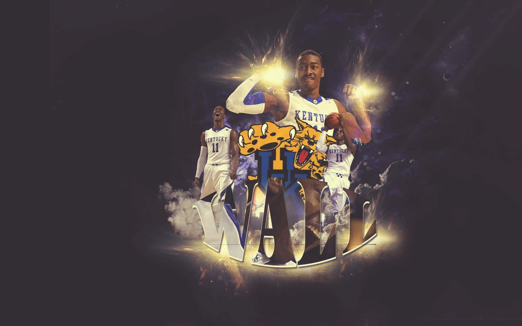 A Basketball Player With A Star On His Face Background