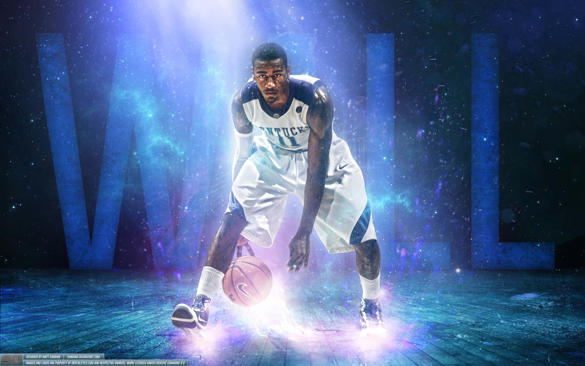 A Basketball Player With The Word Will On His Face Background