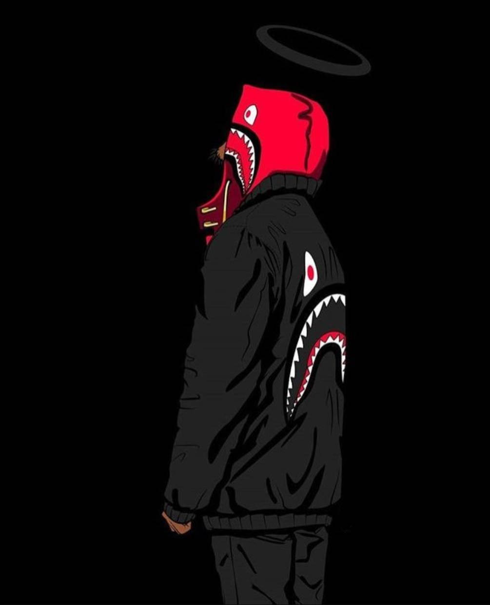 A Bathing Ape In A Shark Jacket Background