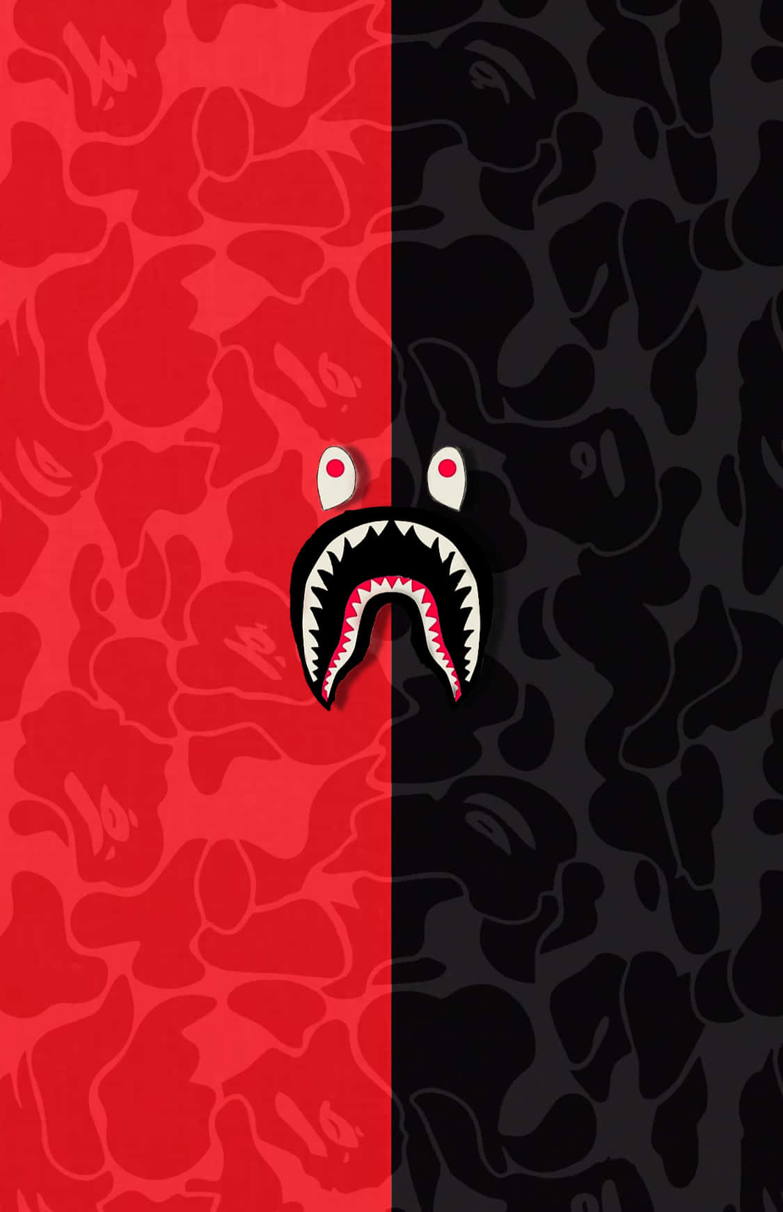 A Bathing Ape Red And Black Camo Wallpaper Background