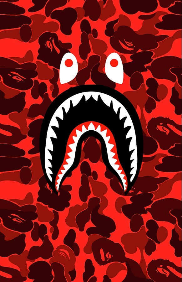 A Bathing Ape Red Camo Wallpaper Background