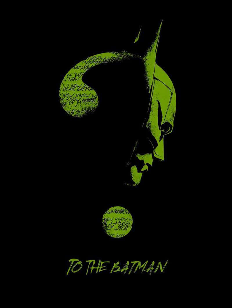 A Batman With A Green Head On A Black Background Background