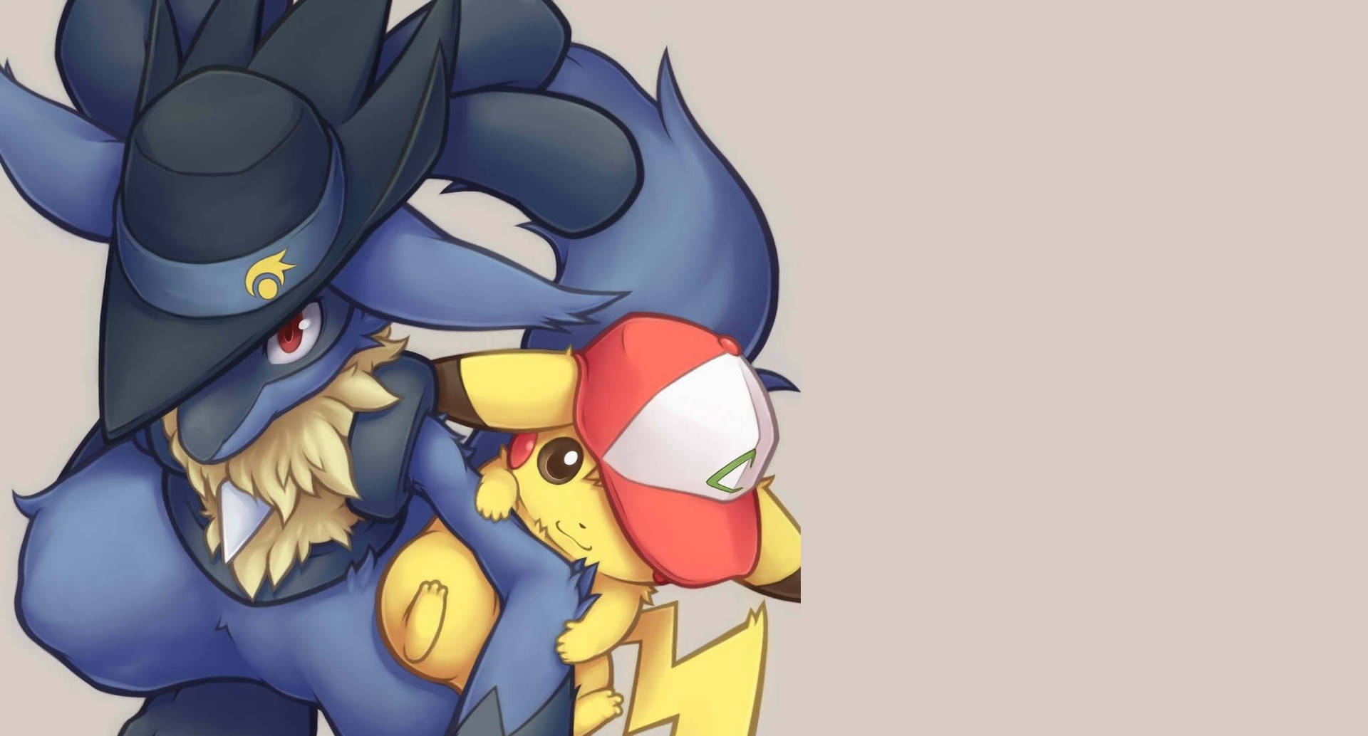 A Battle Between Two Legendary Pokémon - Lucario And Pikachu Background