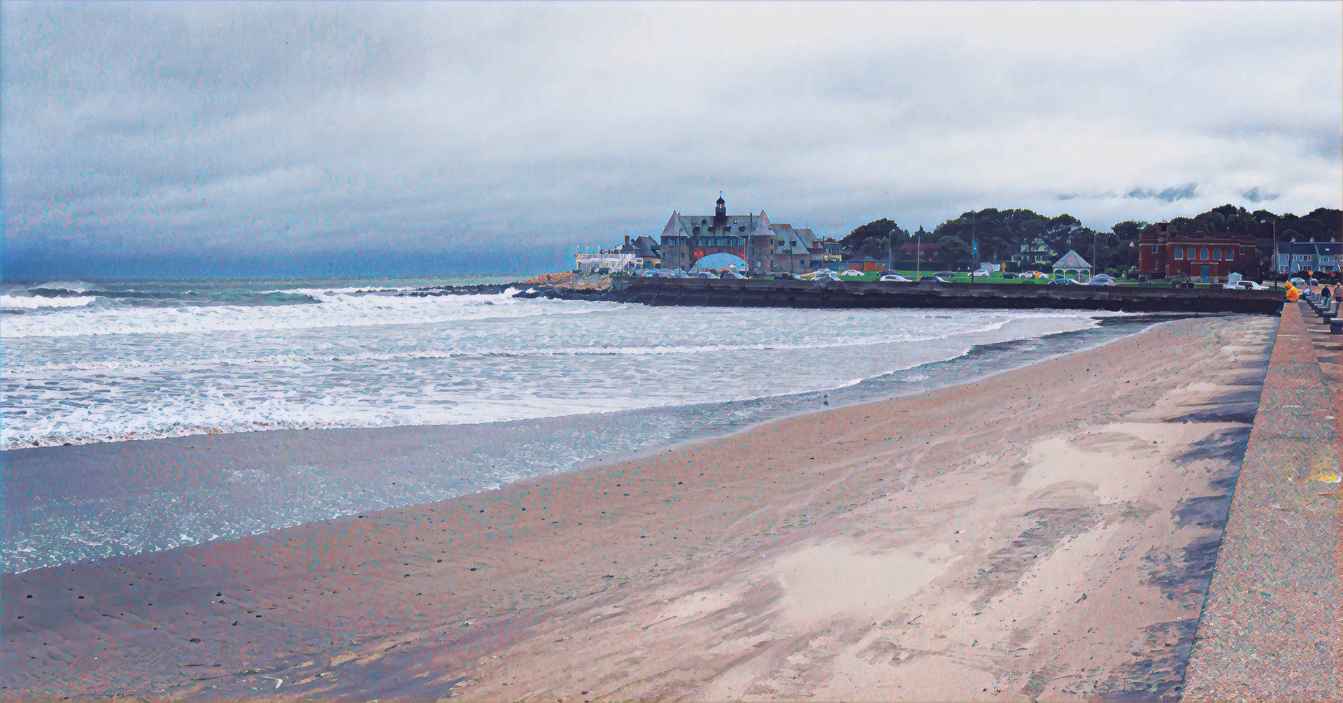 A Beach In Rhode Island Background