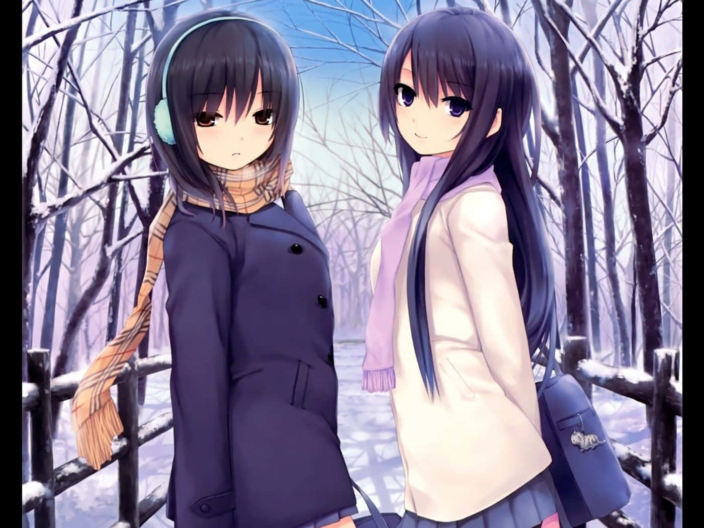 A Beautiful Anime Girl With Long Black Hair Background