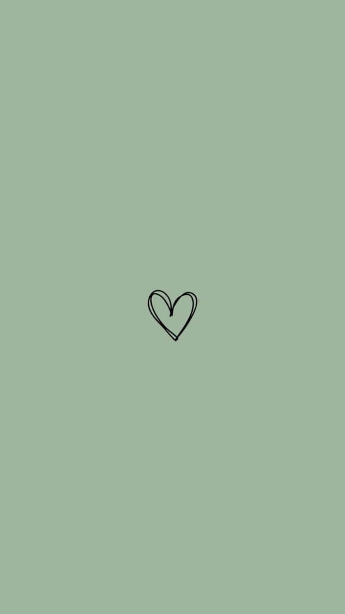 A Beautiful Artwork Of Many Scattered Green Hearts On A White Background
