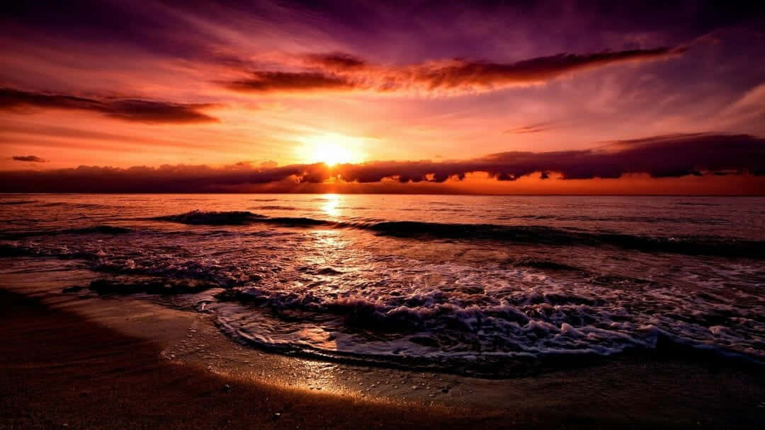 A Beautiful Beach Sunset View Background