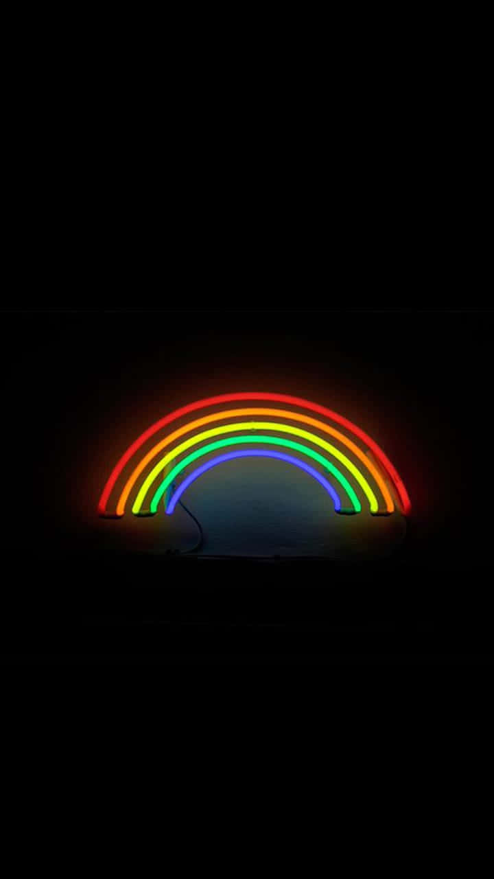 A Beautiful Black Rainbow Stretches Across The Sky Background