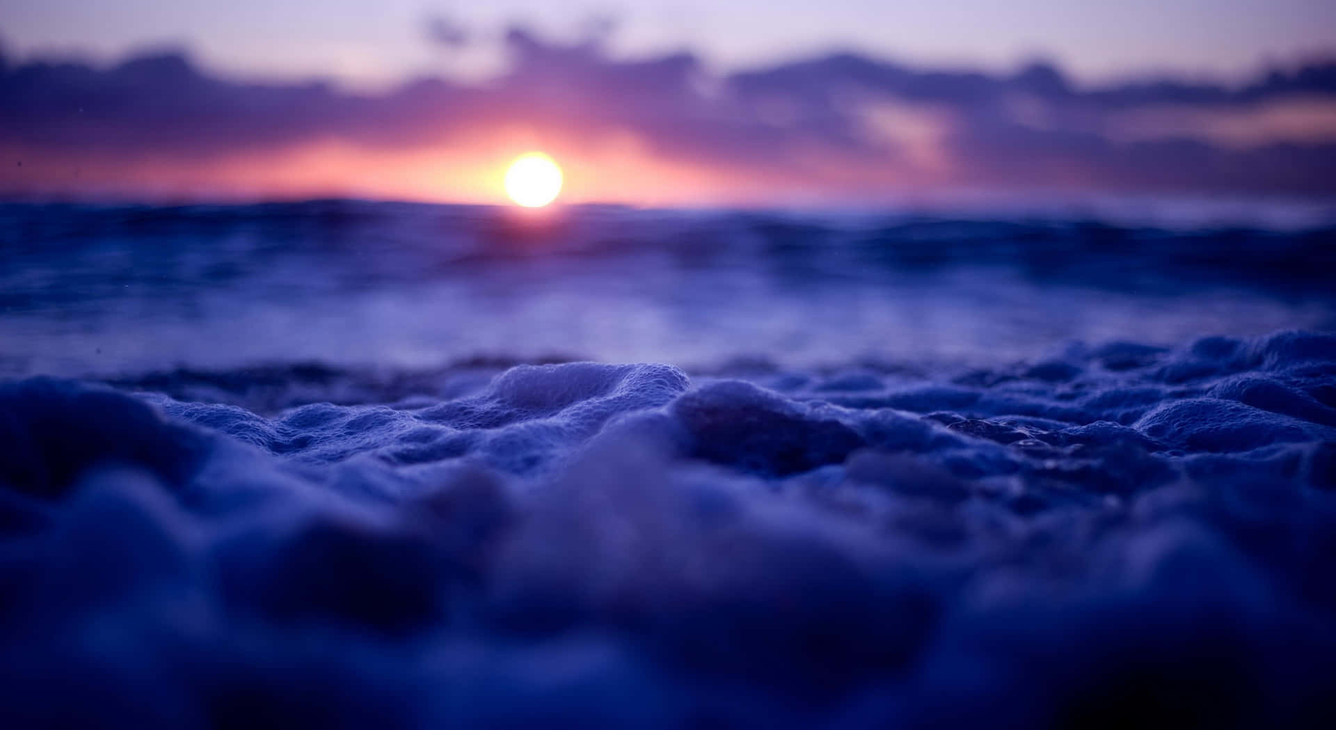 A Beautiful Blue And Purple Sunset In The Horizon Background