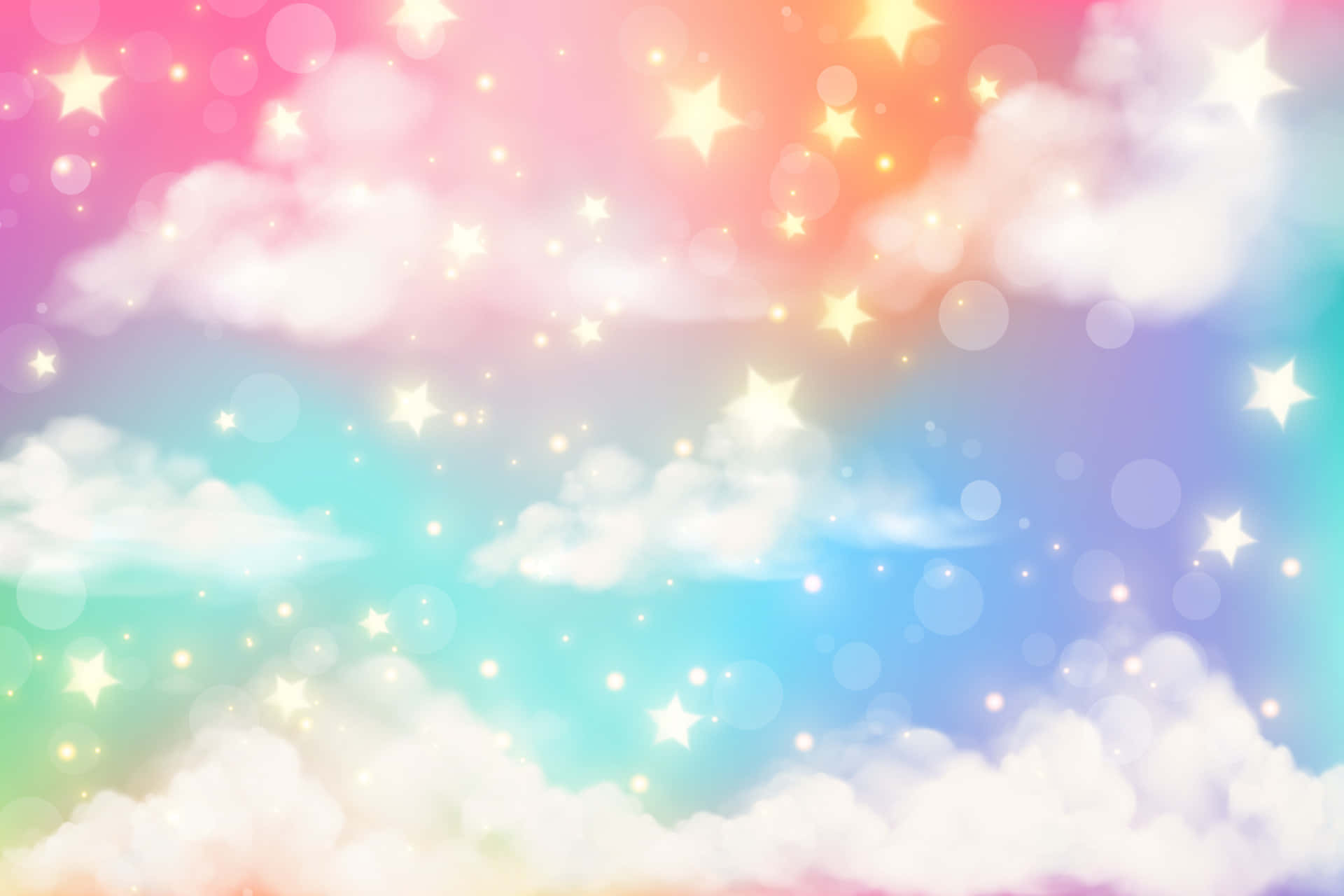 A Beautiful Burst Of Colorful Rainbow Stripes In Pastel Shades Background