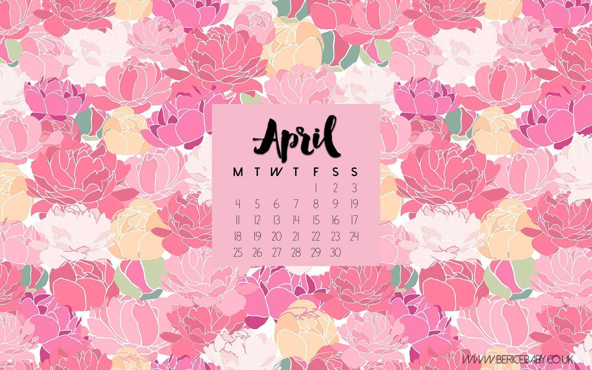 A Beautiful Calendar To Welcome April Background
