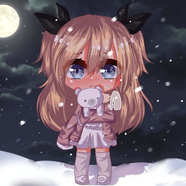 A Beautiful Gacha Club Girl Lost In Her Own World Background