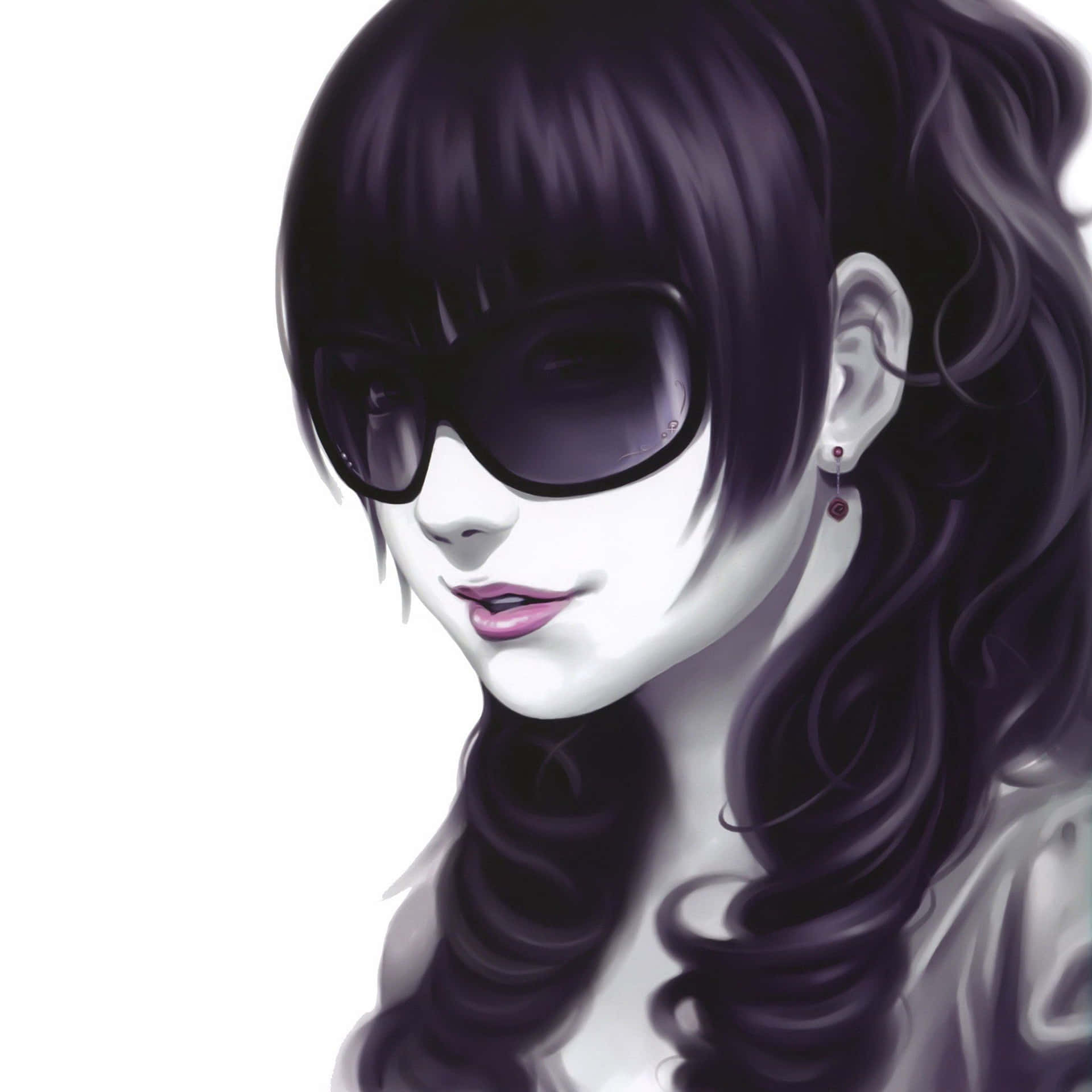 A Beautiful Girl In An Animated World Background