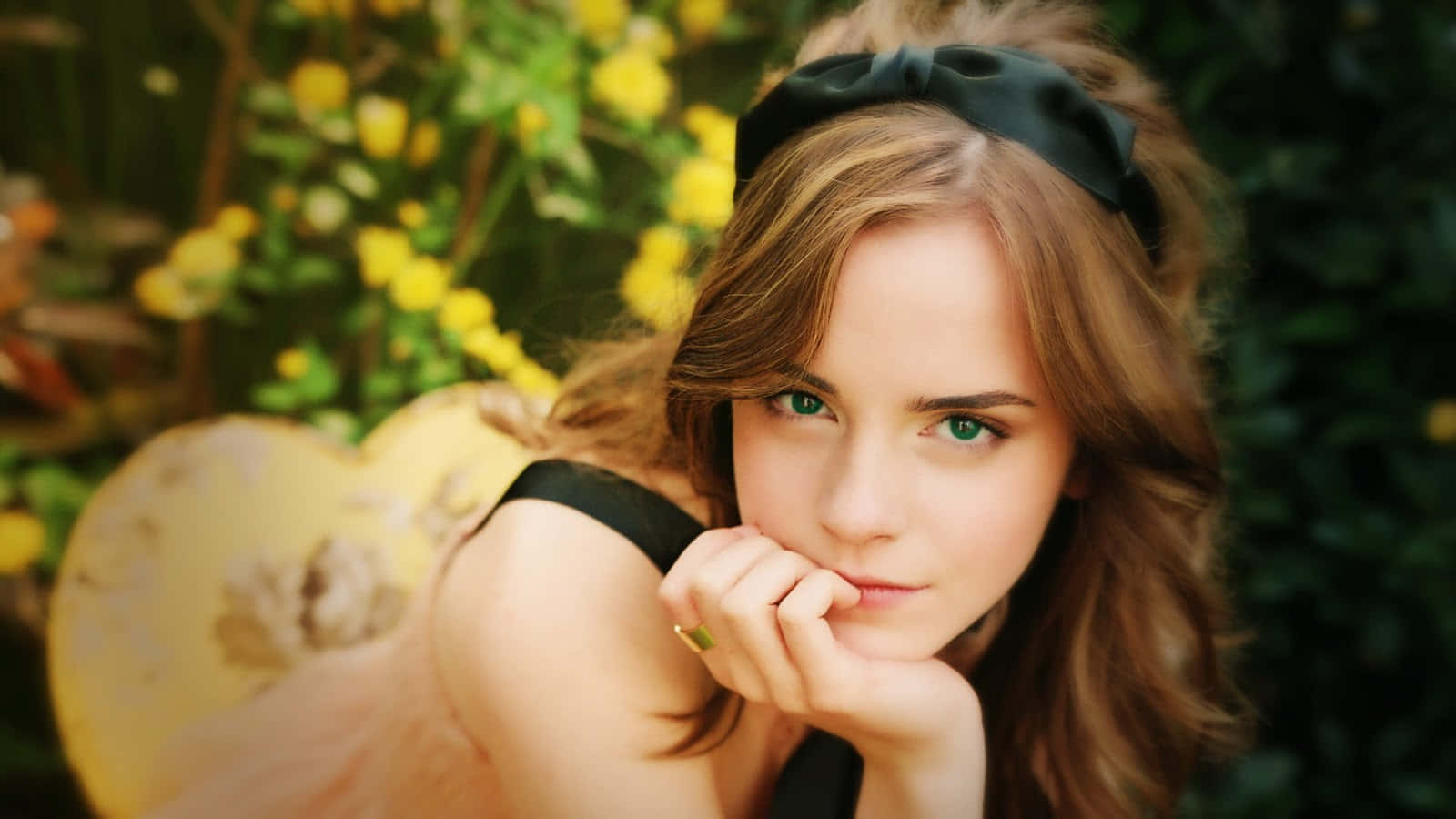 A Beautiful Girl Posing In A Gorgeous Landscape. Background