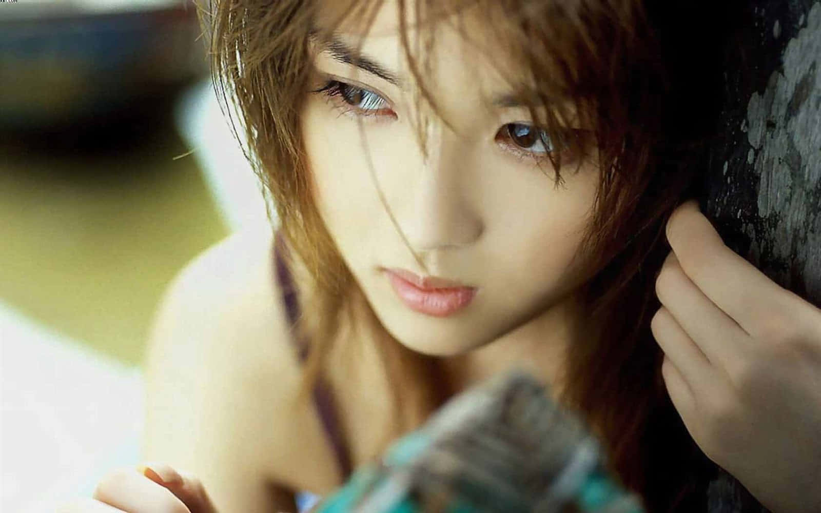 A Beautiful Girl Taking A Selfie Background