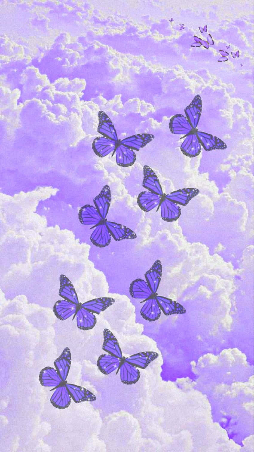 A Beautiful Glitter Butterfly Sparkles In The Sunlight. Background