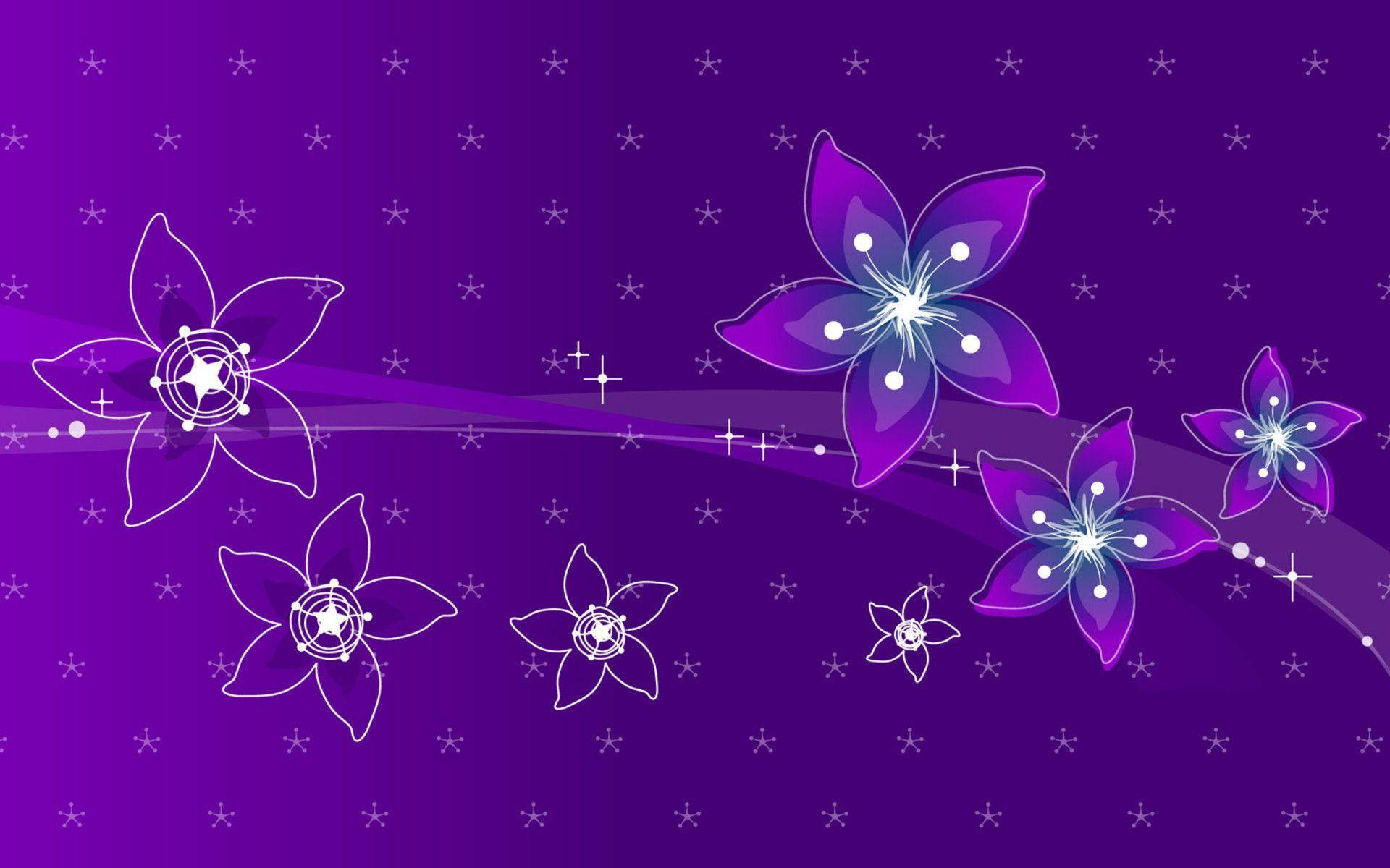 A Beautiful Laptop With A Light Purple Flower Design. Background