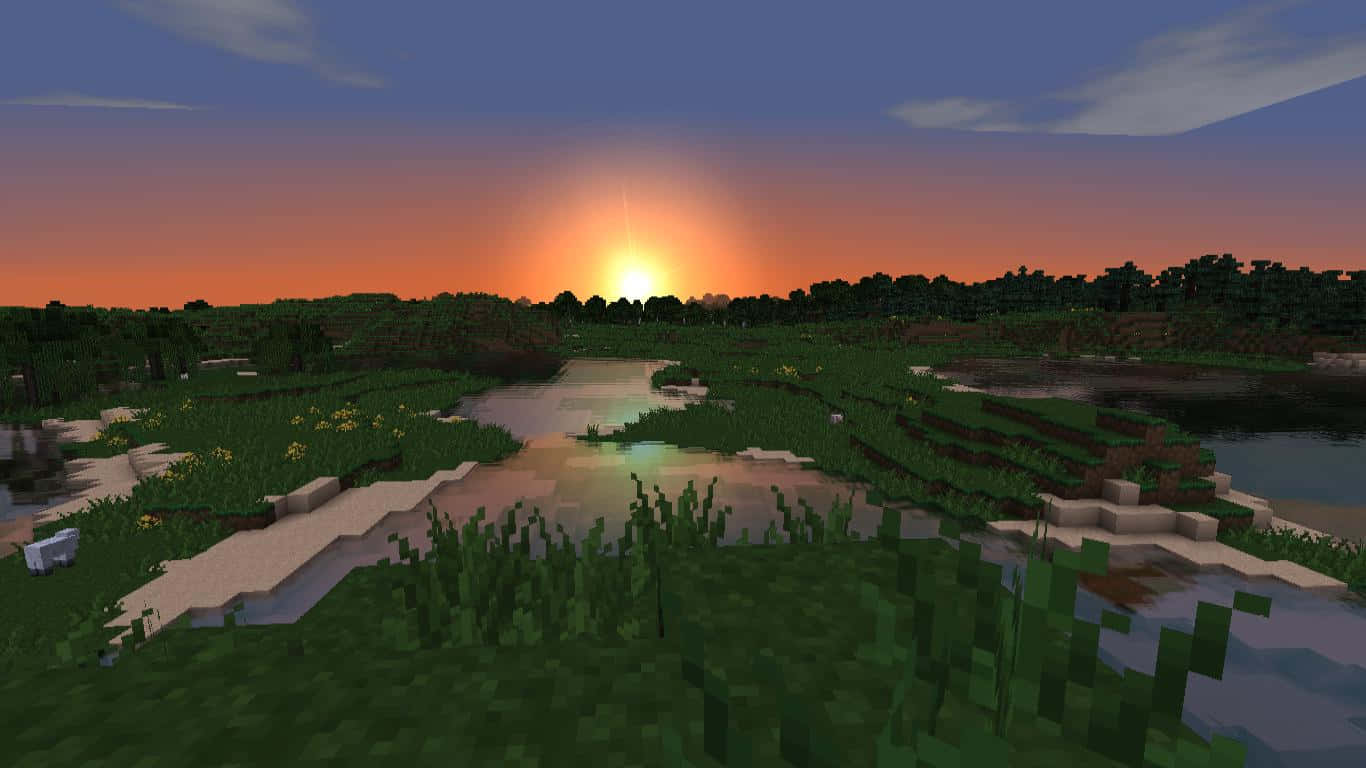 A Beautiful Minecraft Sunset