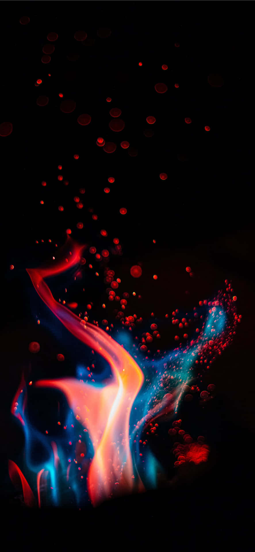 A Beautiful Mix Of Red And Blue Fire