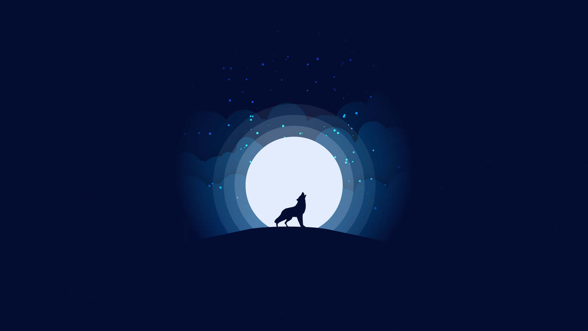 A Beautiful Night Sky Featuring A Full Wolf Moon Background