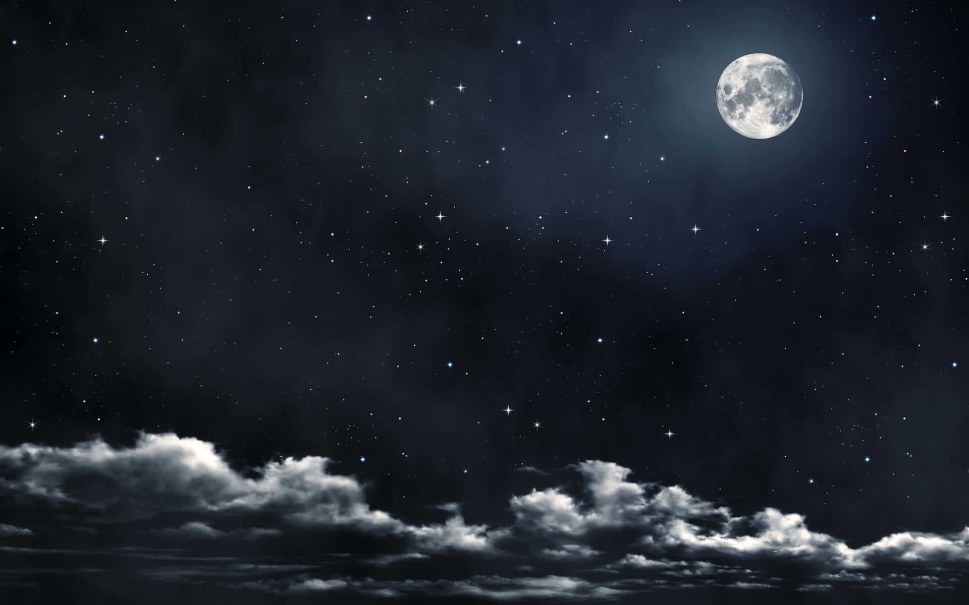A Beautiful Night Sky Filled With Shining Stars And Moonlight Background