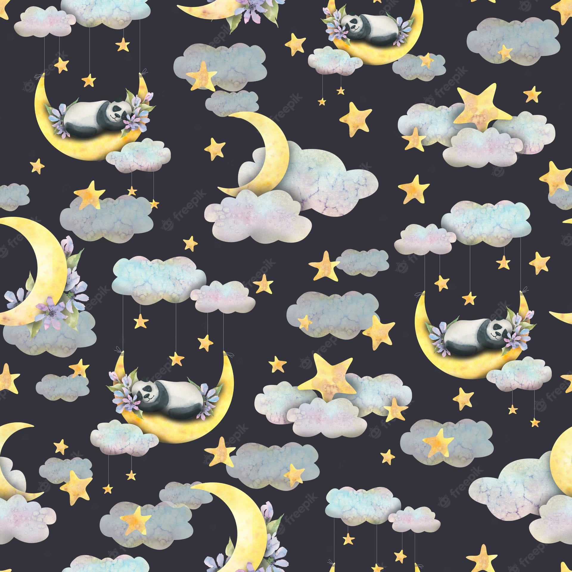 A Beautiful Night Sky With A Cute Moon Background