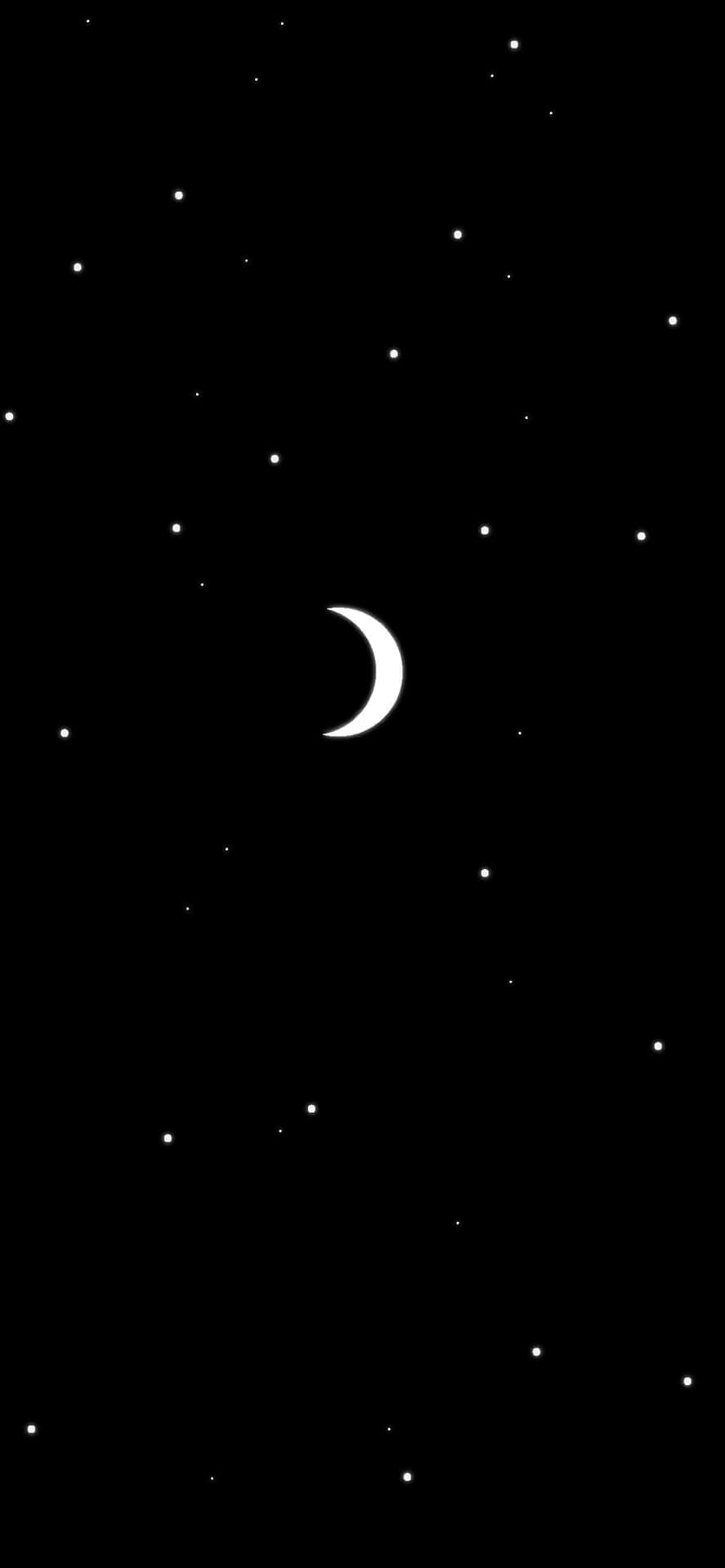 A Beautiful Night Sky With A Moon And Stars. Background
