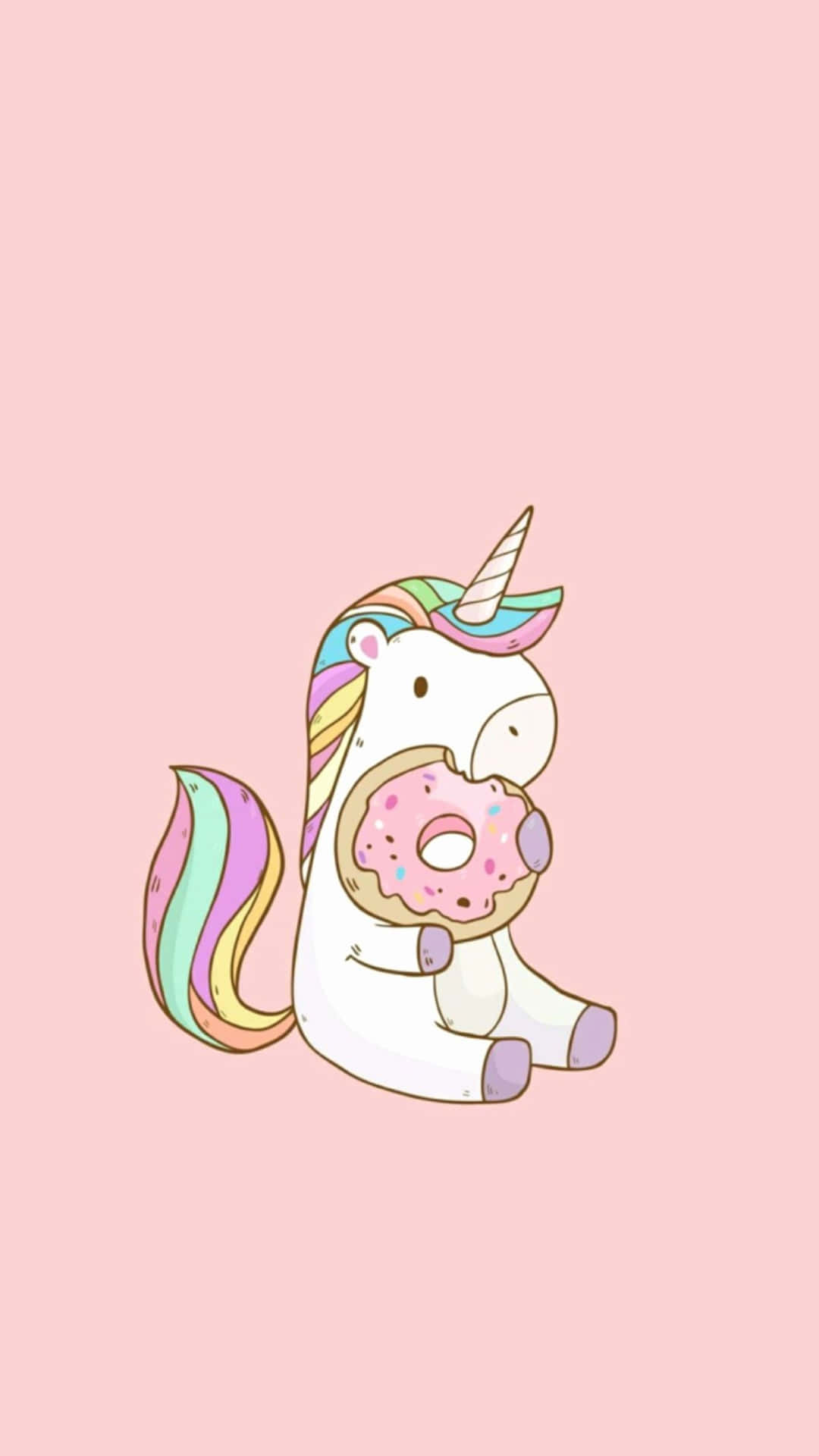 A Beautiful Pastel Unicorn Gallops Across The Rainbow Background