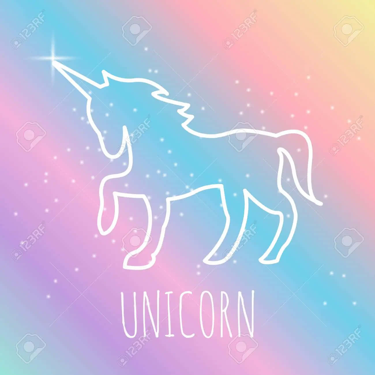 A Beautiful Pastel Unicorn Surrounded By Flowers Background