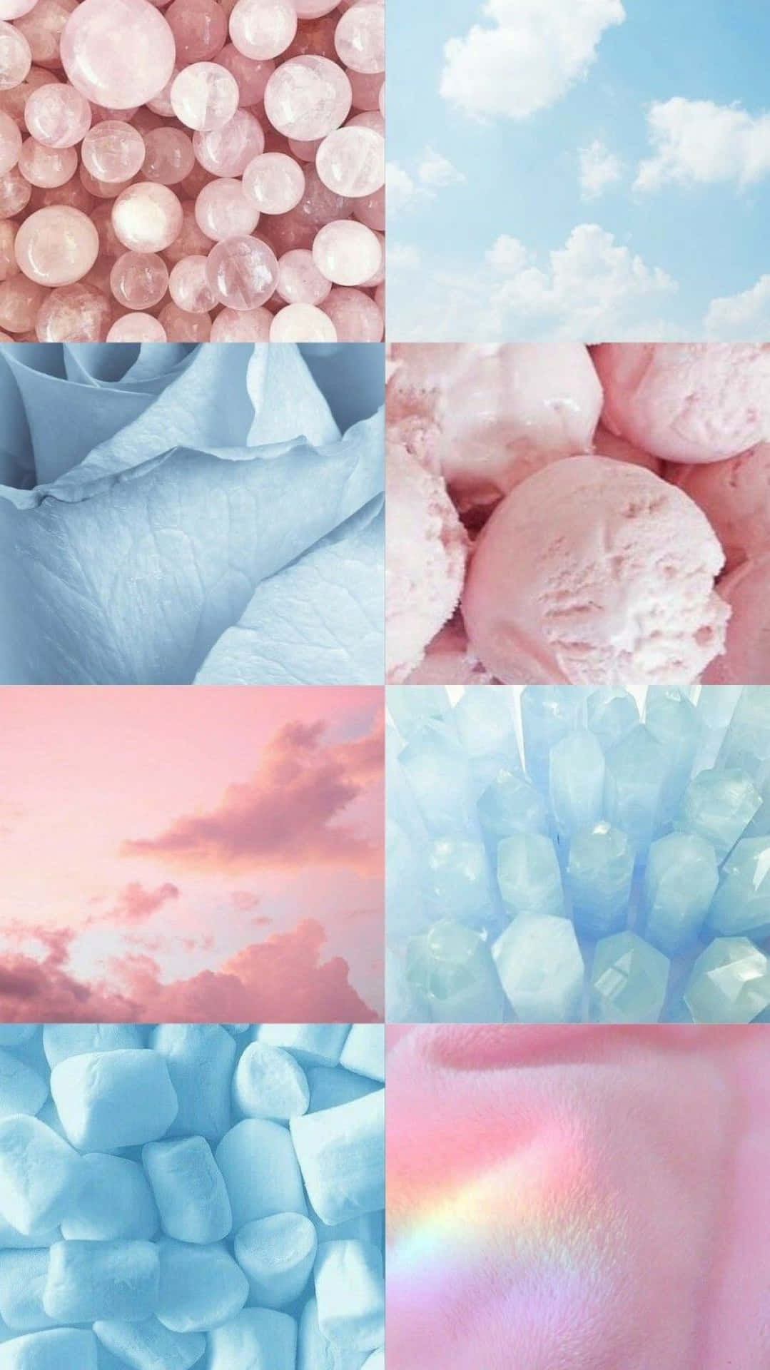 A Beautiful Pastel Wallpaper With Shades Of Blue, Pink And White Background