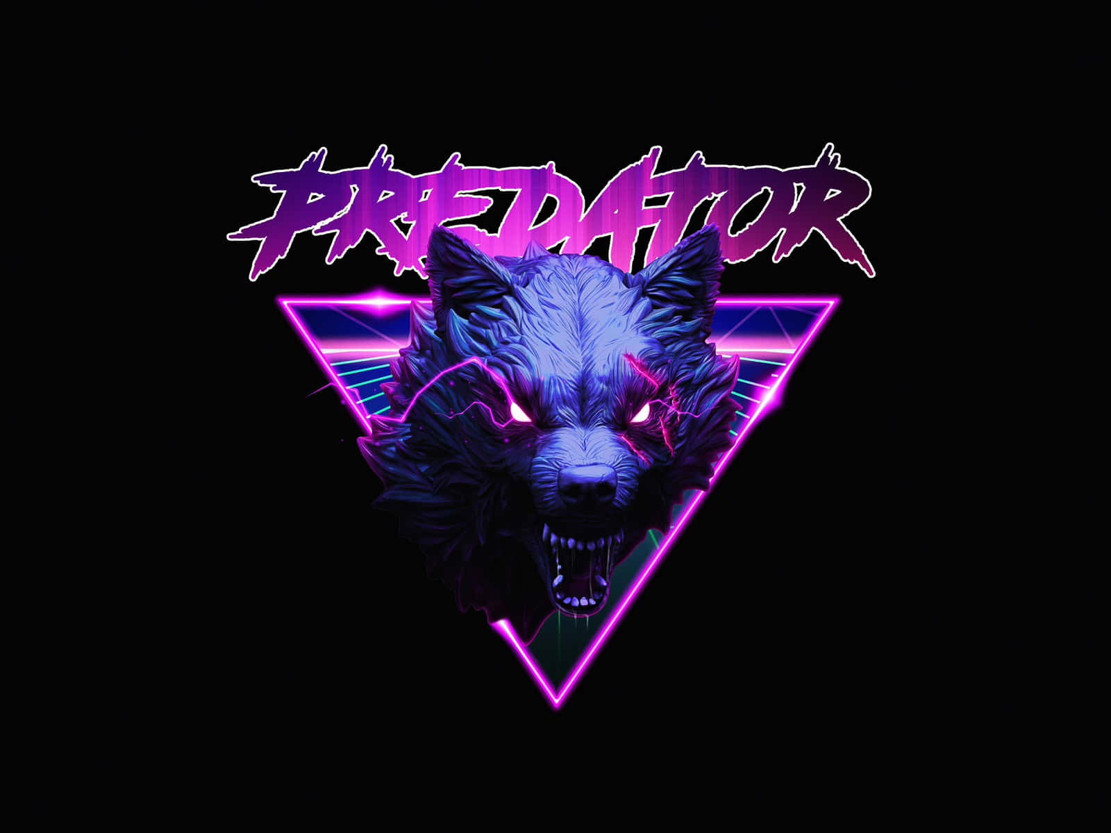 A Beautiful Pink Wolf Howling Into The Night. Background