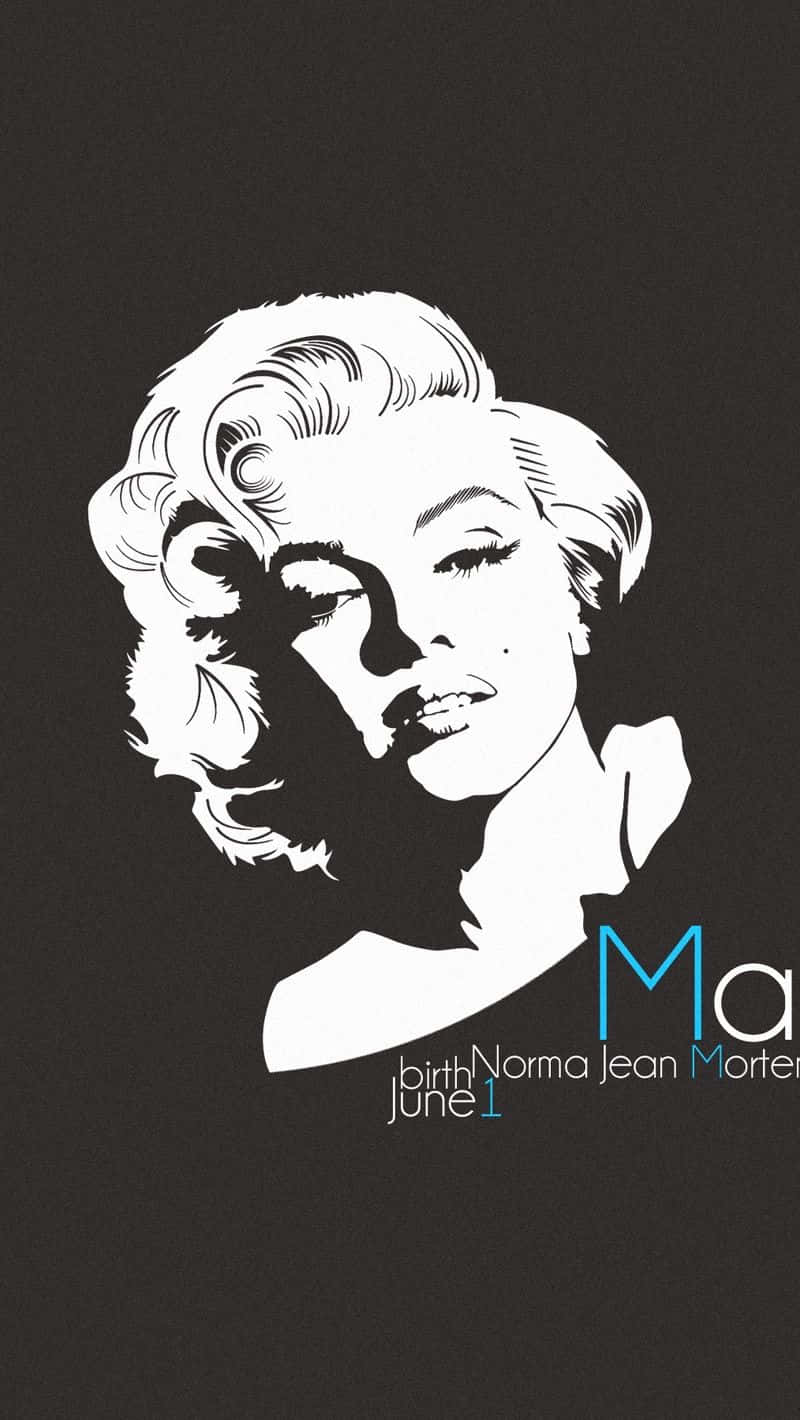 A Beautiful Portrait Of Marilyn Monroe Smiles Back At Us From A Modern Day Iphone. Background