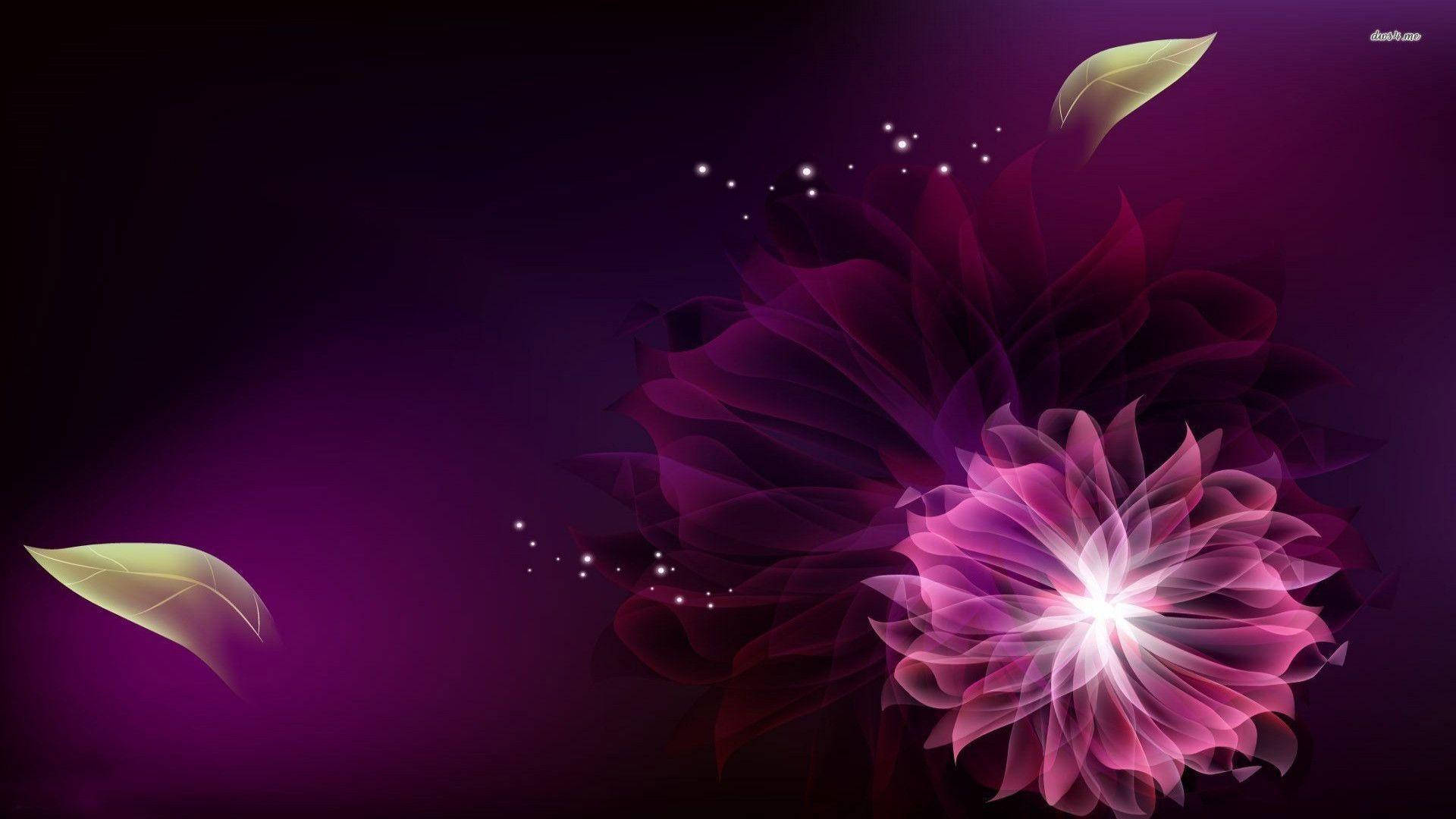 A Beautiful Purple Flower Blooming On A Laptop Computer. Background