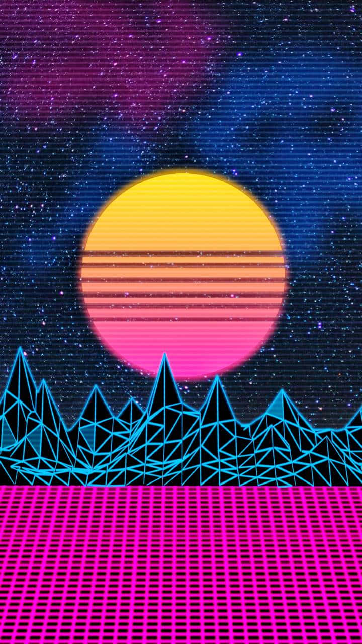 A Beautiful Retro-style Sunset Painting The Sky In Pastel Hues Background