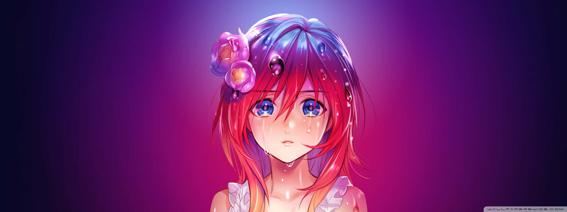 A Beautiful, Sad Anime Scene Depicting Loss And Regret Background