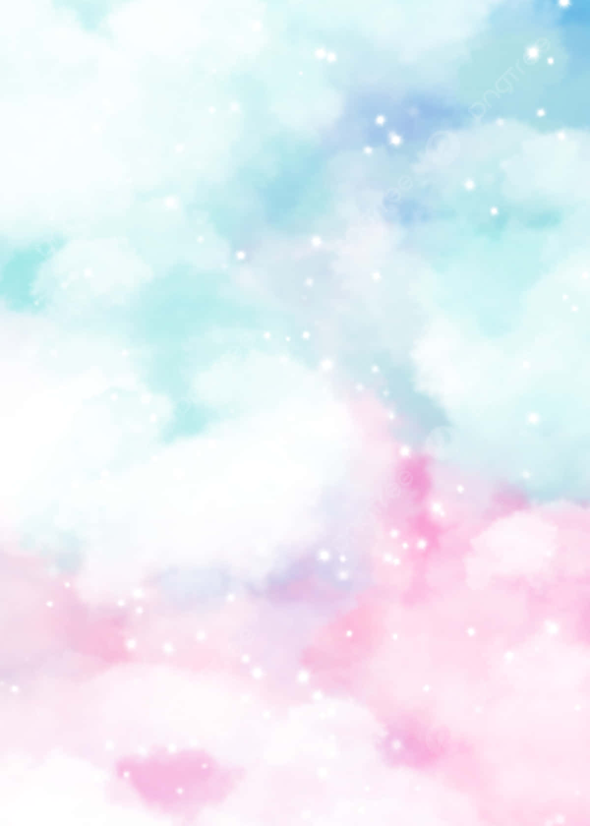 A Beautiful Sky Of Blended Pink And Blue Clouds Background