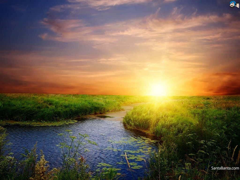 A Beautiful Sunrise Over The Sea