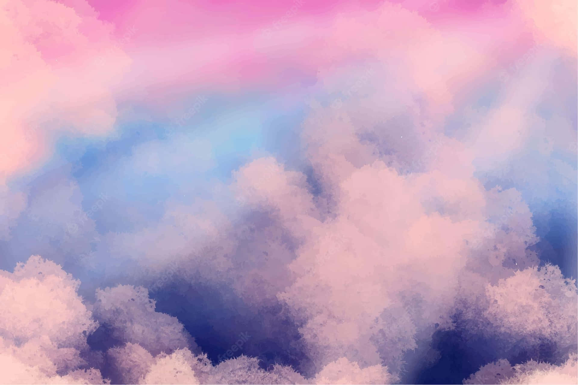 A Beautiful Sunset With Soft Pink And Blue Clouds Background