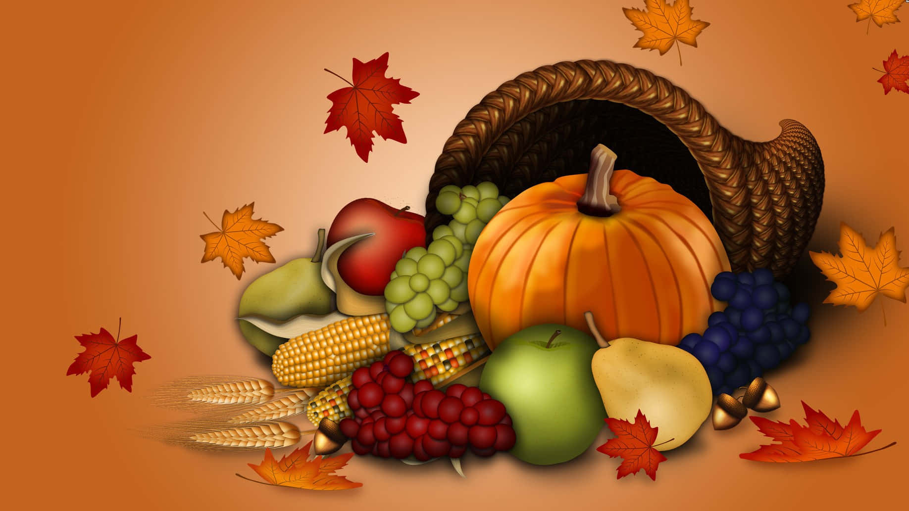 A Beautiful Thanksgiving Table Background