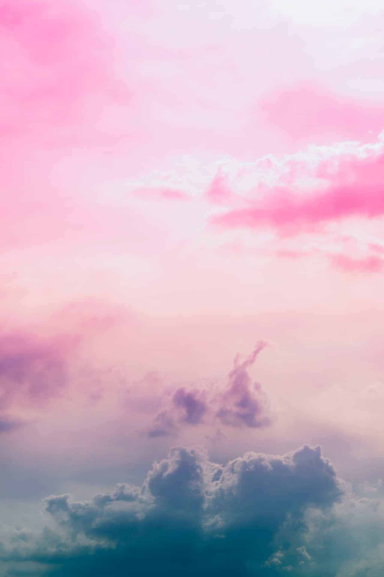 A Beautiful View Of Pink And Blue Clouds In The Sky Background