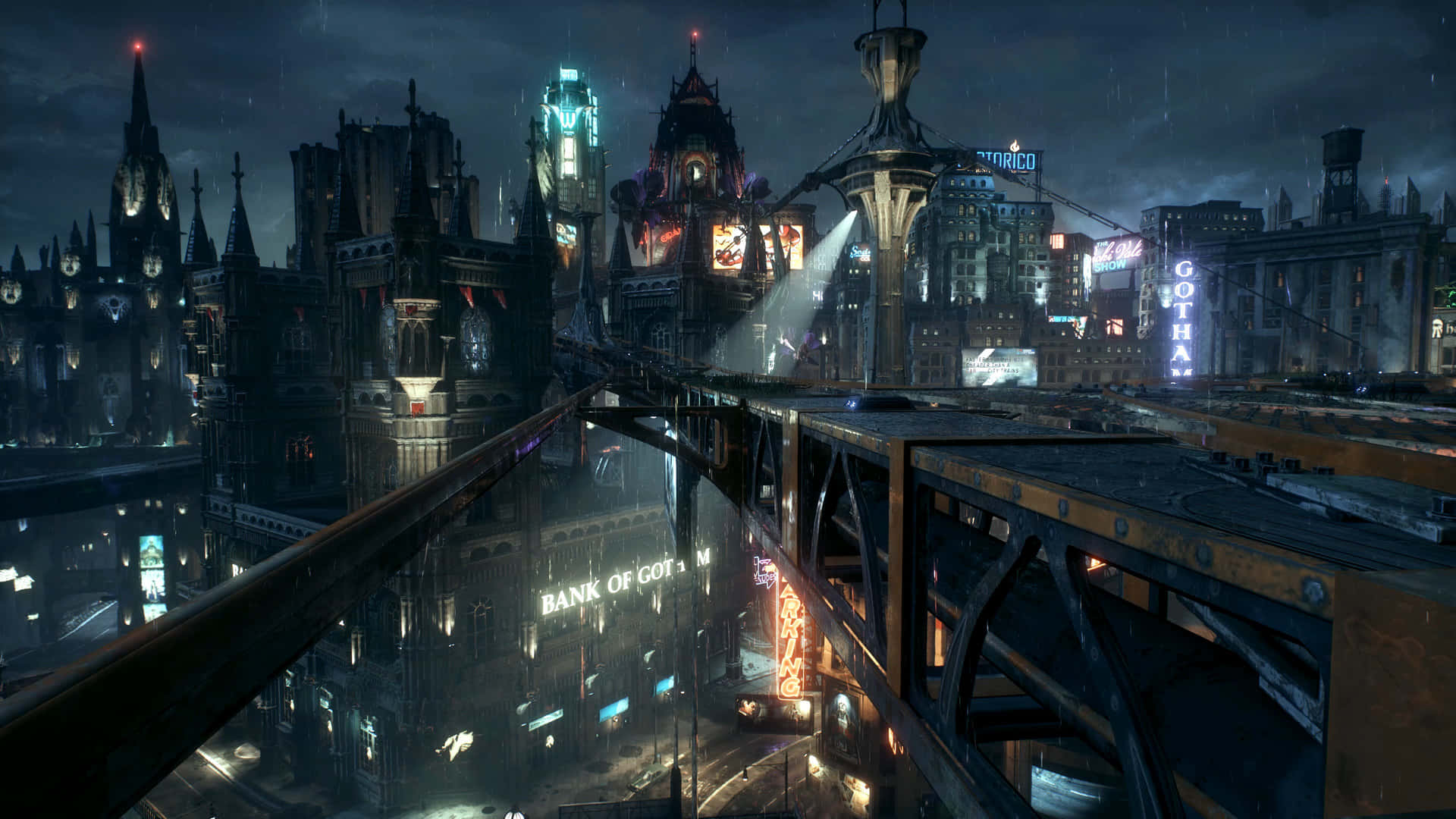 A Beautiful View Of The Iconic Gotham City Skyline Background