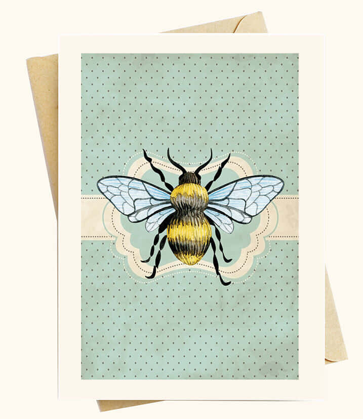 A Beautiful Vintage Bee Resting On A Bright Summer Flower Background