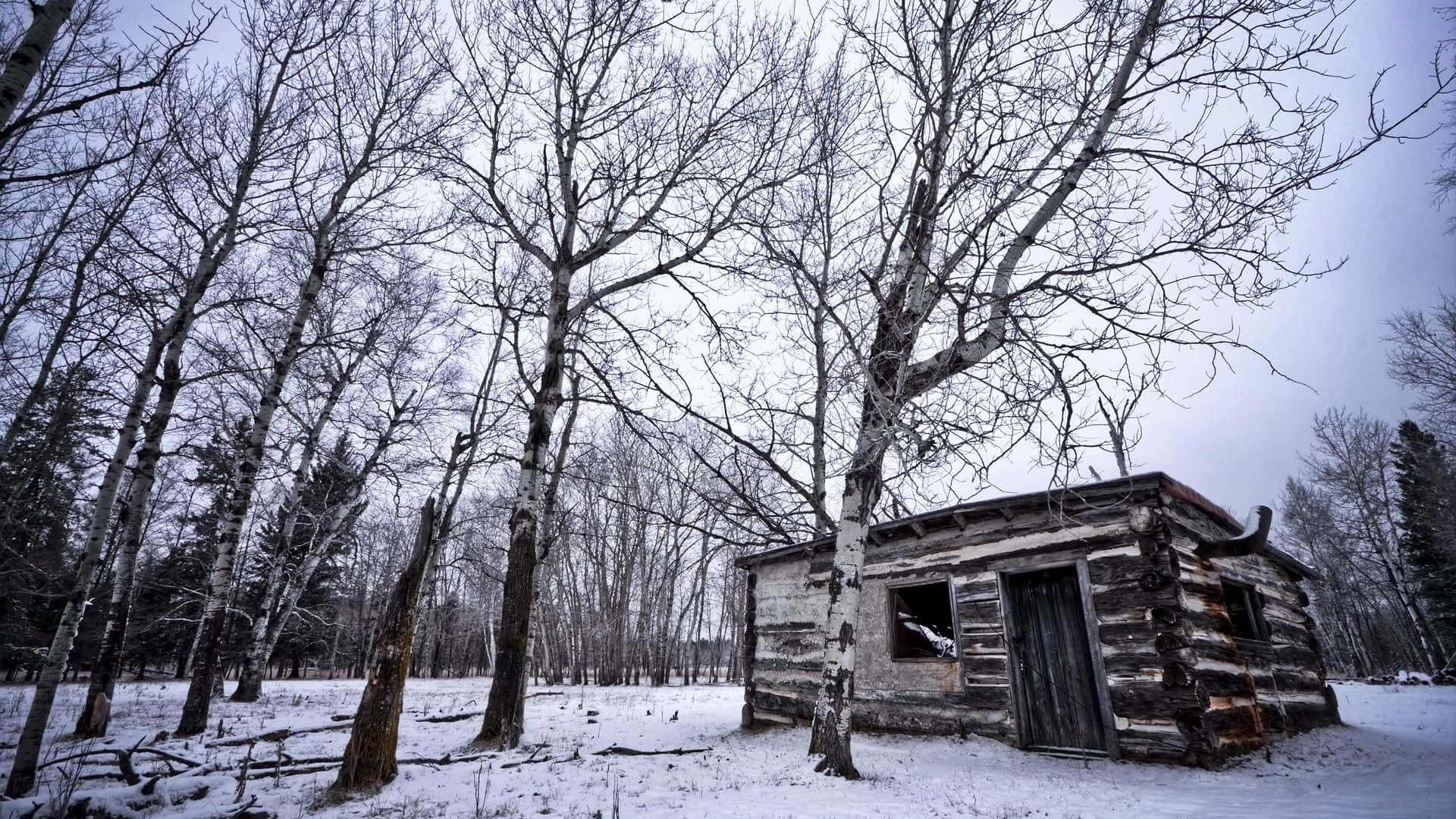 A Beautiful Winter Scene In An Old Russian Village Background