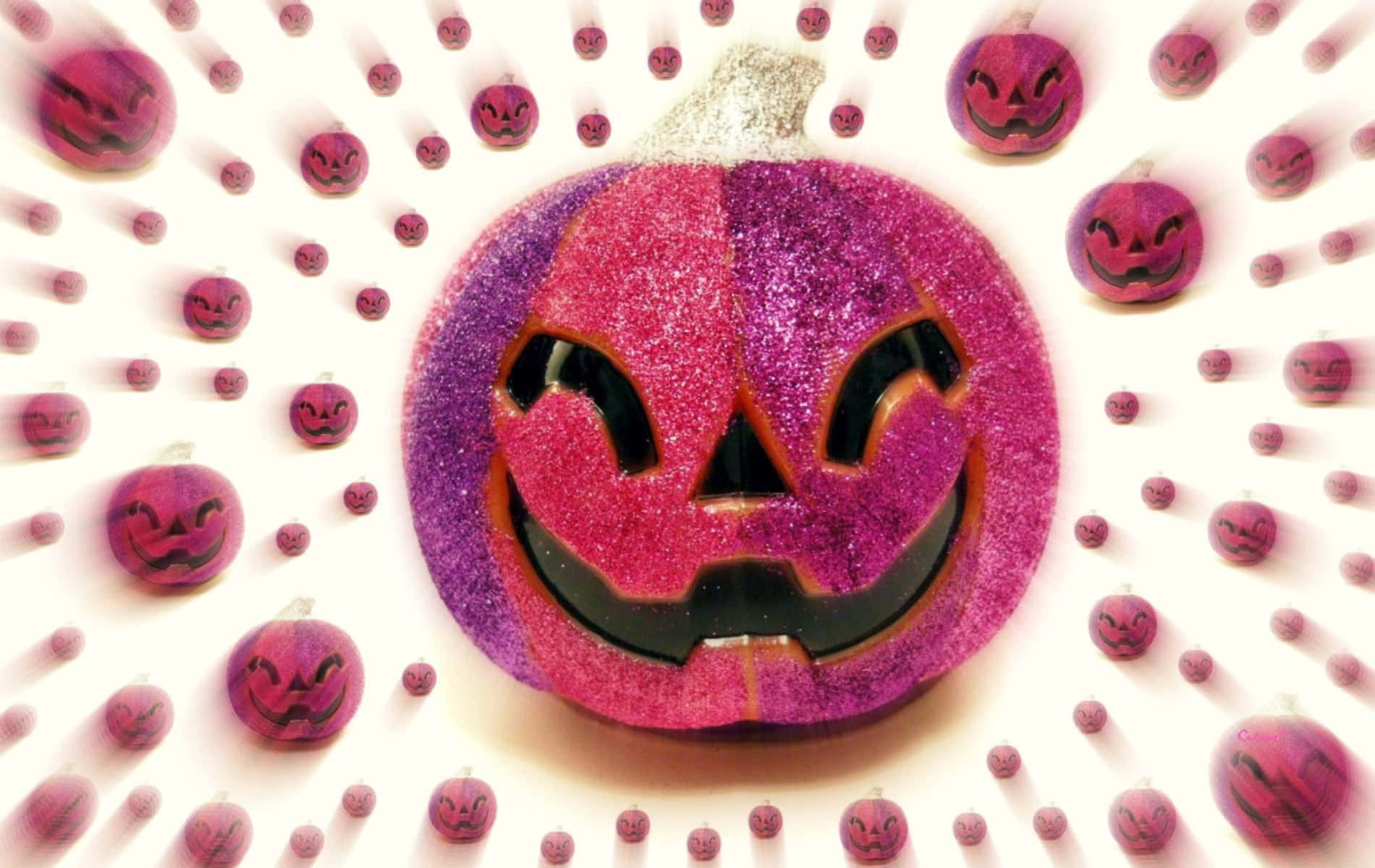 A Beautifully Pink Pumpkin Smiling At You! Background